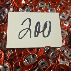 200 Red Aluminum Can Tabs Pull Tabs